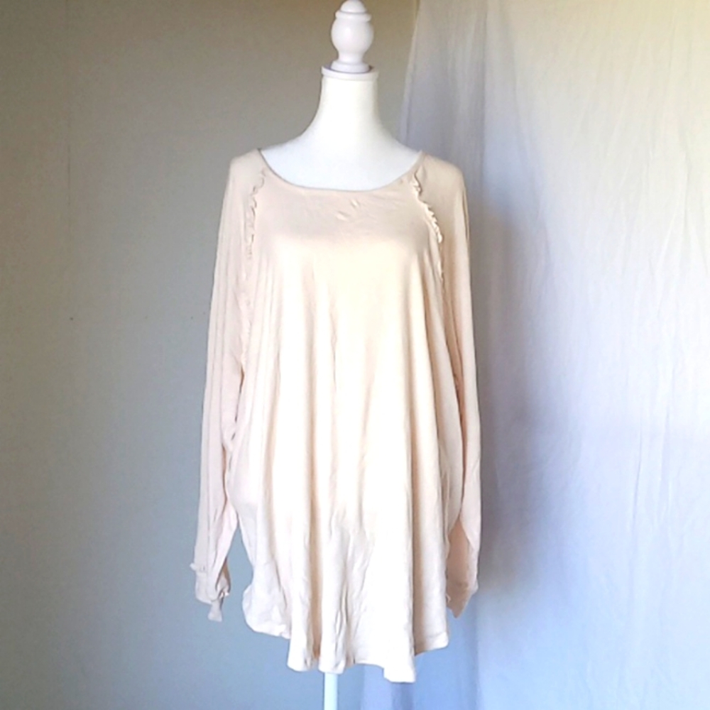 LC Lauren Conrad Women's Raglan Sleeve Tunic Cream Size 2X